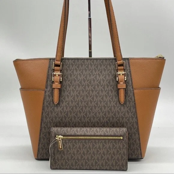 Michael Kors Large Charlotte Tote Bag & Trifold Wallet | BUNDLE DEAL - Picture 4 of 11